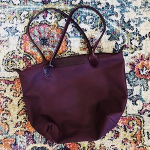 Longchamp Eggplant Purple Medium Sized Tote